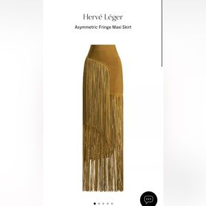NWT HERVE LEGER Asymmetrical fringe maxi skirt, retail $1390 size medium